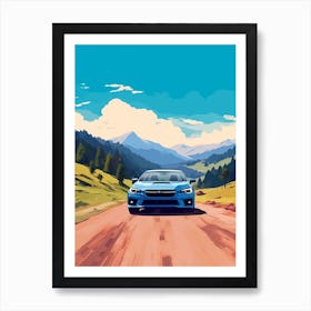 A Subaru Impreza In The The Great Alpine Road Australia 1 Art Print