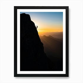 A Duo Of Lovers Embarking On A Scenic Sunset Climb To Crest A Majestic Mountain Peak Tango Between (3) Art Print