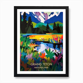 Grand Teton National Park Travel Poster Matisse Style 5 Art Print