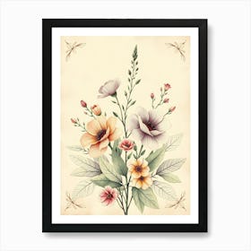 Watercolor Flowers 2 Art Print