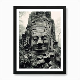 Krong Siem Reap, Cambodia, Black And White Old Photo 1 Art Print