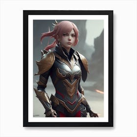 Girl In Armor Art Print