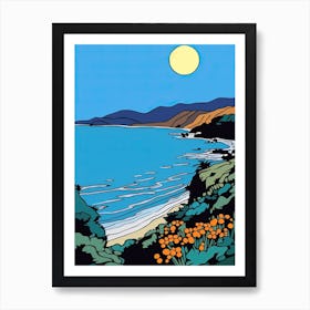 Minimal Design Style Of Big Sur California, Usa 3 Art Print