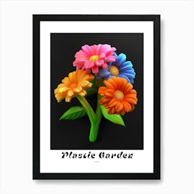 Bright Inflatable Flowers Poster Zinnia 3 Art Print