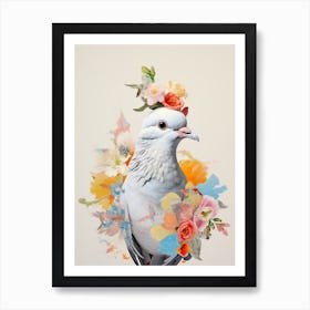 Bird With A Flower Crown Dove 3 Art Print