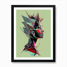 White, modern, portrait of a woman, "Indignant Feeling" Art Print