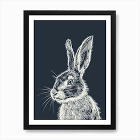 Jersey Wooly Rabbit Minimalist Illustration 2 Art Print