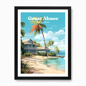 Great Abaco The Bahamas Caribbean Travel Art Illustration Art Print