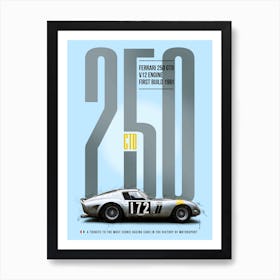 Ferrari 250GTO Silver Tribute Art Print