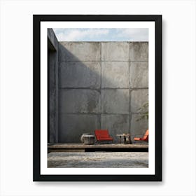 Aged Concrete Texture Brickwork Pattern Reminiscent Of Retro Designs Weather Beaten Appearance C (6) Art Print