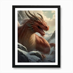 Red Dragon Fantasy Art Print