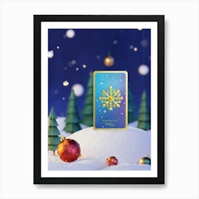 A High Definition Digital Render Of A Sleek Card Lit With Festive Light Dressed In Rich Holiday Co Art Print