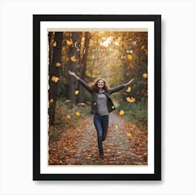 Autumn Greeting Crafted In Hand Drawn Style Rustic Typography Dancing Across The Visual Space Musi (6) Art Print