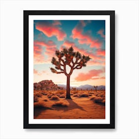 Joshua Tree At Dawn In The Desert In South Western Style  (4) Art Print