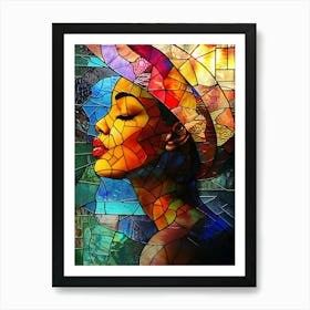 Women Stained Glass Painting Art Print