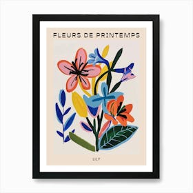 Spring Floral French Poster  Lily 4 Art Print