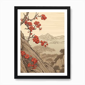 Ume Japanese Plum 2 Japanese Botanical Illustration Art Print