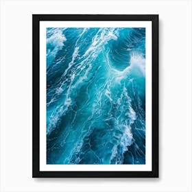 Abstract Naval Design Fusing Turquoise And Blue To Create A Ripple Effect Reminiscent Of A Turbulen (3) Art Print