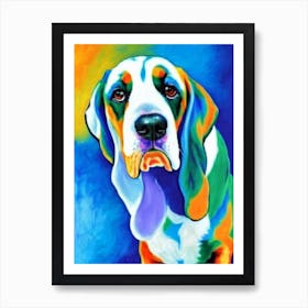 Basset Hound Fauvist Style Dog Art Print