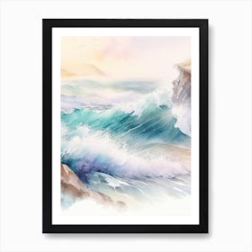 Crashing Waves Landscapes Waterscape Gouache 1 Art Print