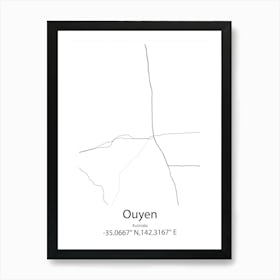 Ouyen,Australia Minimalist Map Art Print