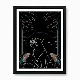 Luxmango Line Art Puma Art Print