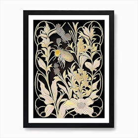 Beeswax Black William Morris Style Art Print