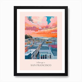 Mornings In San Francisco Rooftops Morning Skyline 3 Art Print