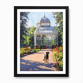 A Painting Of A Dog In Royal Botanic Gardens, Kew United Kingdom In The Style Of Impressionism 04 Art Print