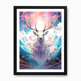 Deer In The Sky Art Print