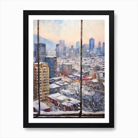 Winter Cityscape Vancouver Canada 1 Art Print