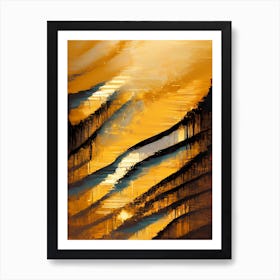 Golden Sunset Paint Art Print