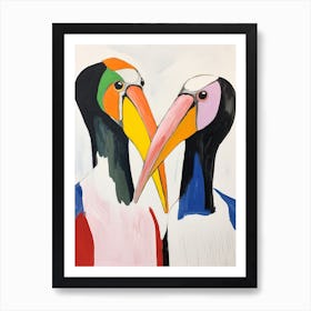 Colourful Kids Animal Art Pelican 2 Art Print