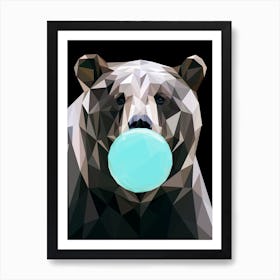 Bear Chewing Gum Art Print