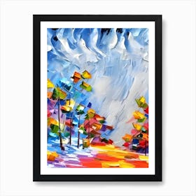 Abstract Painting of a Colourful Storm: What If? 7 Art Print