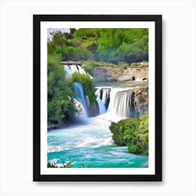 Manavgat Waterfall, Turkey Realistic Photograph (3) Art Print