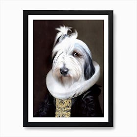 Dutch Lady Beertje Sheepdog Pet Portraits Art Print