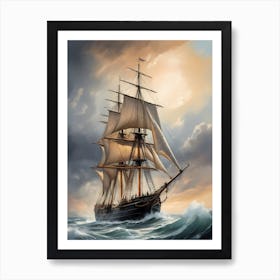 Sailing Ship Painting (27) Art Print