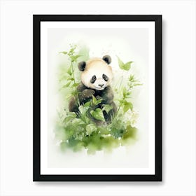 Panda Art Drawing Watercolour 4 Art Print