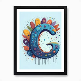 Colorful Letter G Illustration 26 Art Print