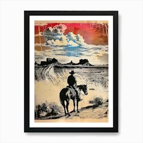 Big Sky Country Cowboy Collage 10 Art Print