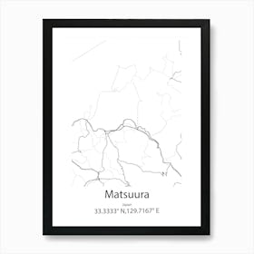 Matsuura,Japan Minimalist Map Affiche