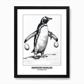 Penguin Balancing Eggs Poster 3 Art Print