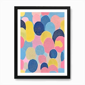 Pastel Dot Art: Trendy Abstract Circles for Stylish Interiors Dotty Dots Art Print