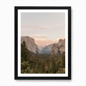 Sunset In Yosemite National Park Art Print