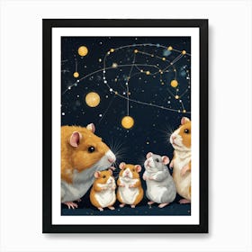 Hamsters In Space Art Print