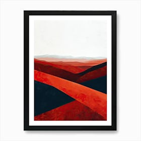 Red Desert Landscape, Minimalism Art Print