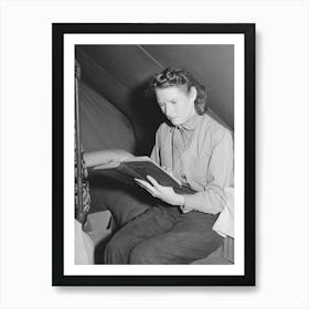 Daughter Of Farm Worker Reads Her Bible, Fsa (Farm Security Administration) Migratory Labor Camp Mobile Unit Art Print