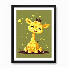 Baby Giraffe Minimalistic Illustration 2 Art Print