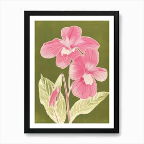 Pink & Green Impatiens 2 Art Print